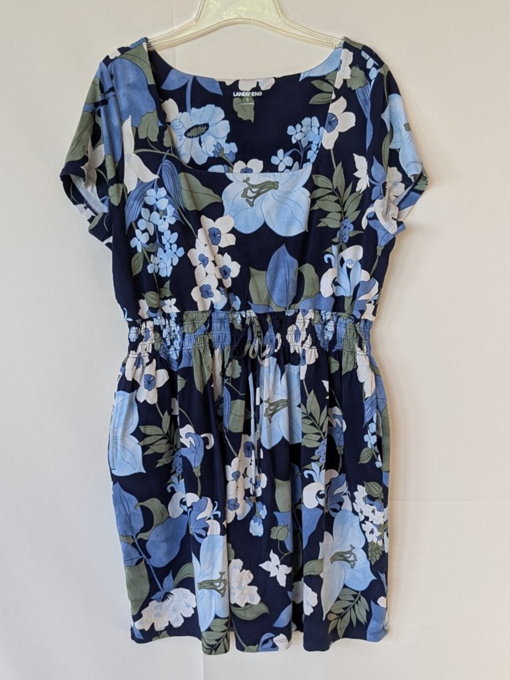 Lands' End Cotton Modal Smocked Waist Dress